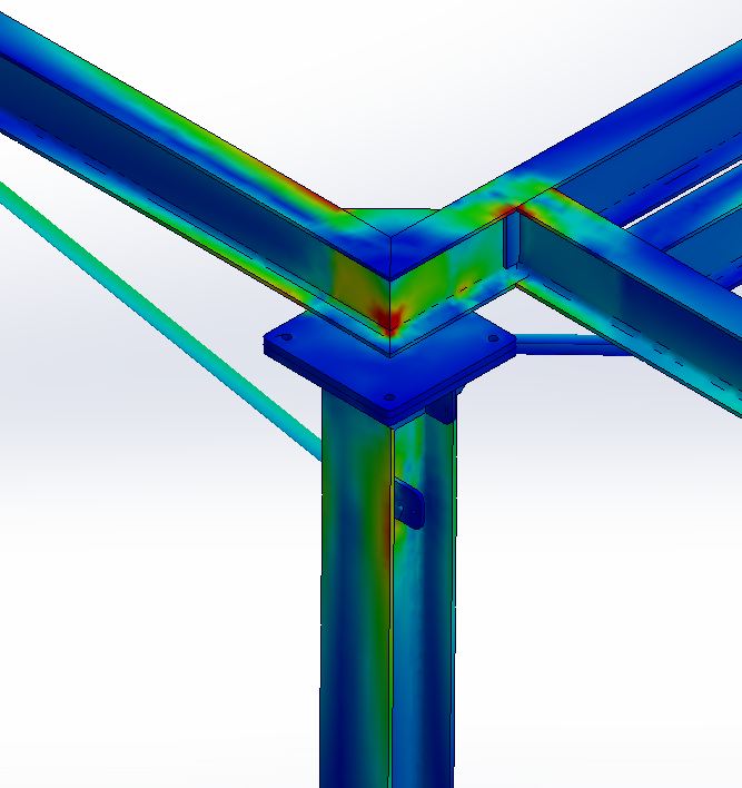 G+X torsional demand reaching the beam flanges.