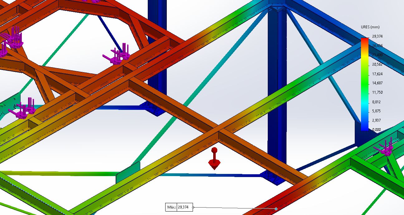 G+X resultant displacement, detail.