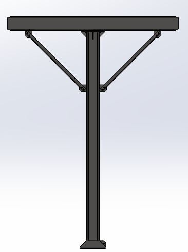 Intermediate discharge column, clear-height configuration beneath the reactor.